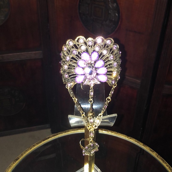 Peacock bangle/ring bracelet - Picture 2 of 7